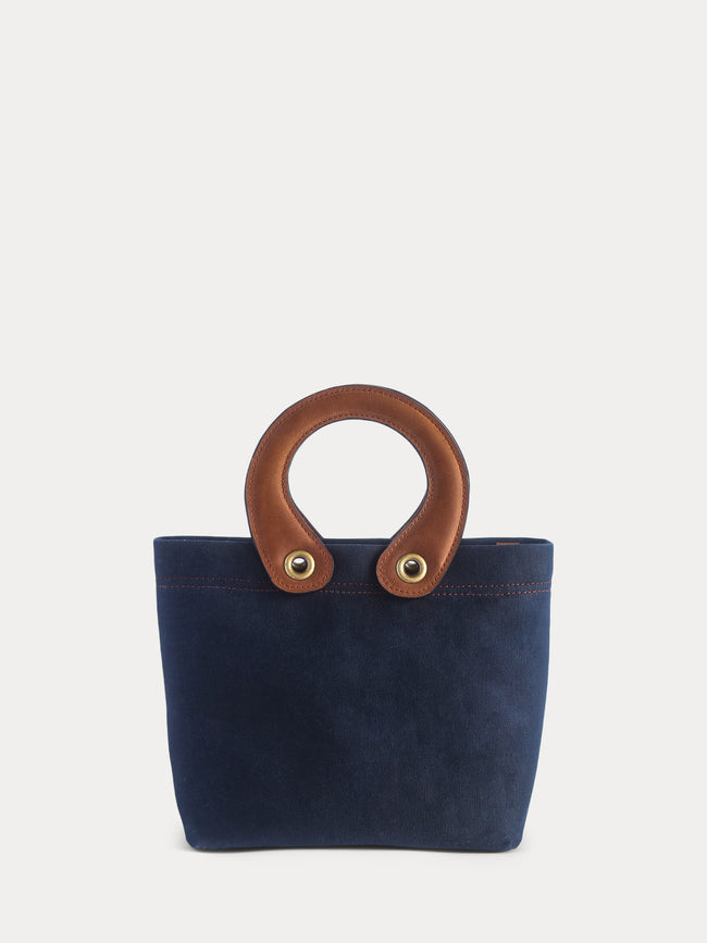 dark blue canvas tote bag