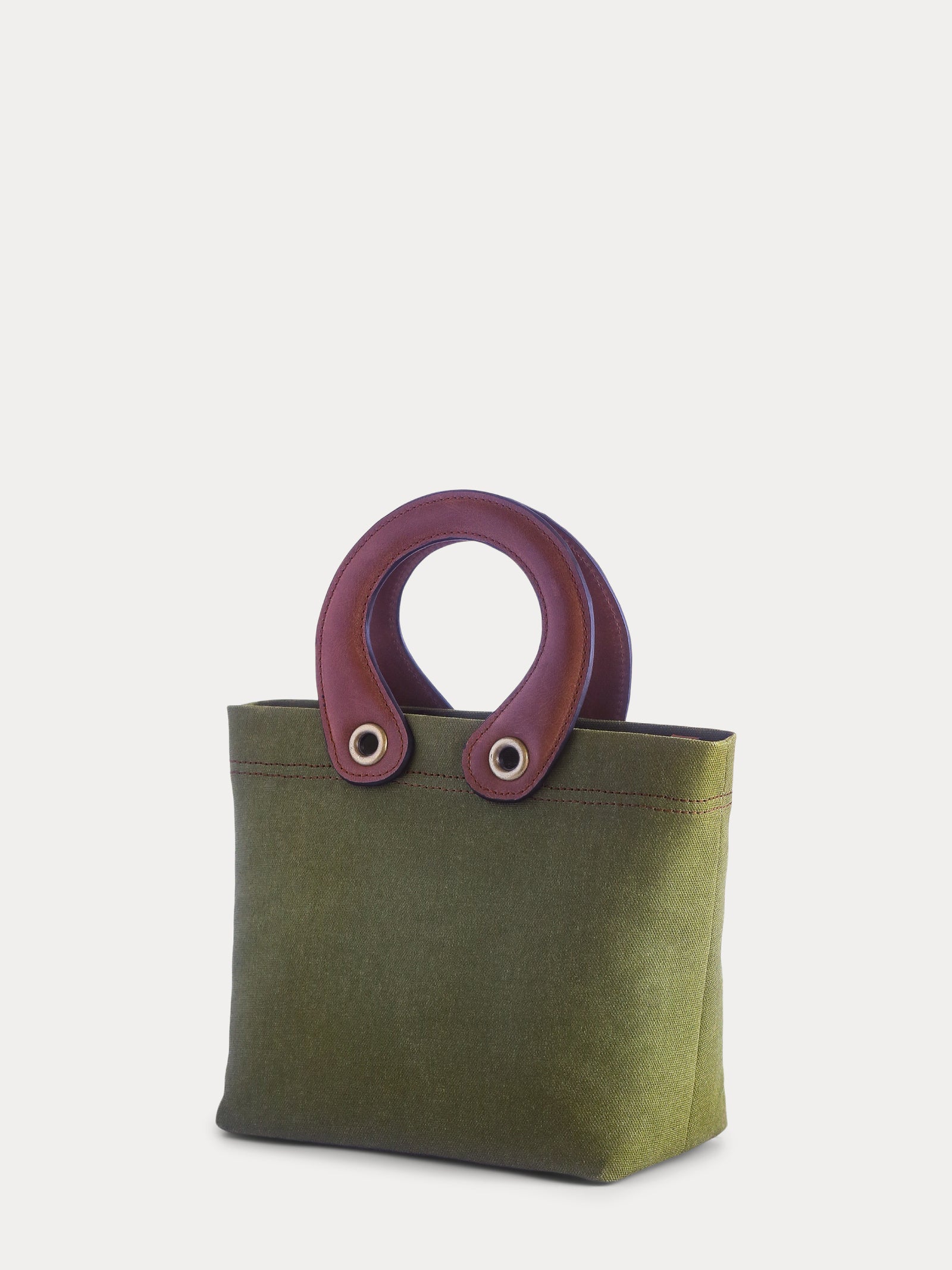 green canvas mini tote