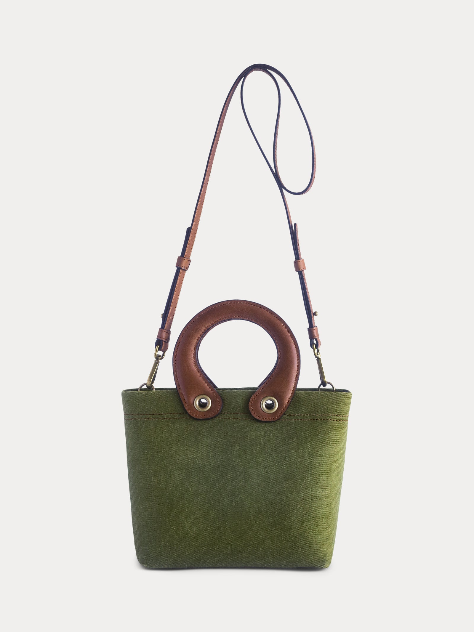 green mini tote bag