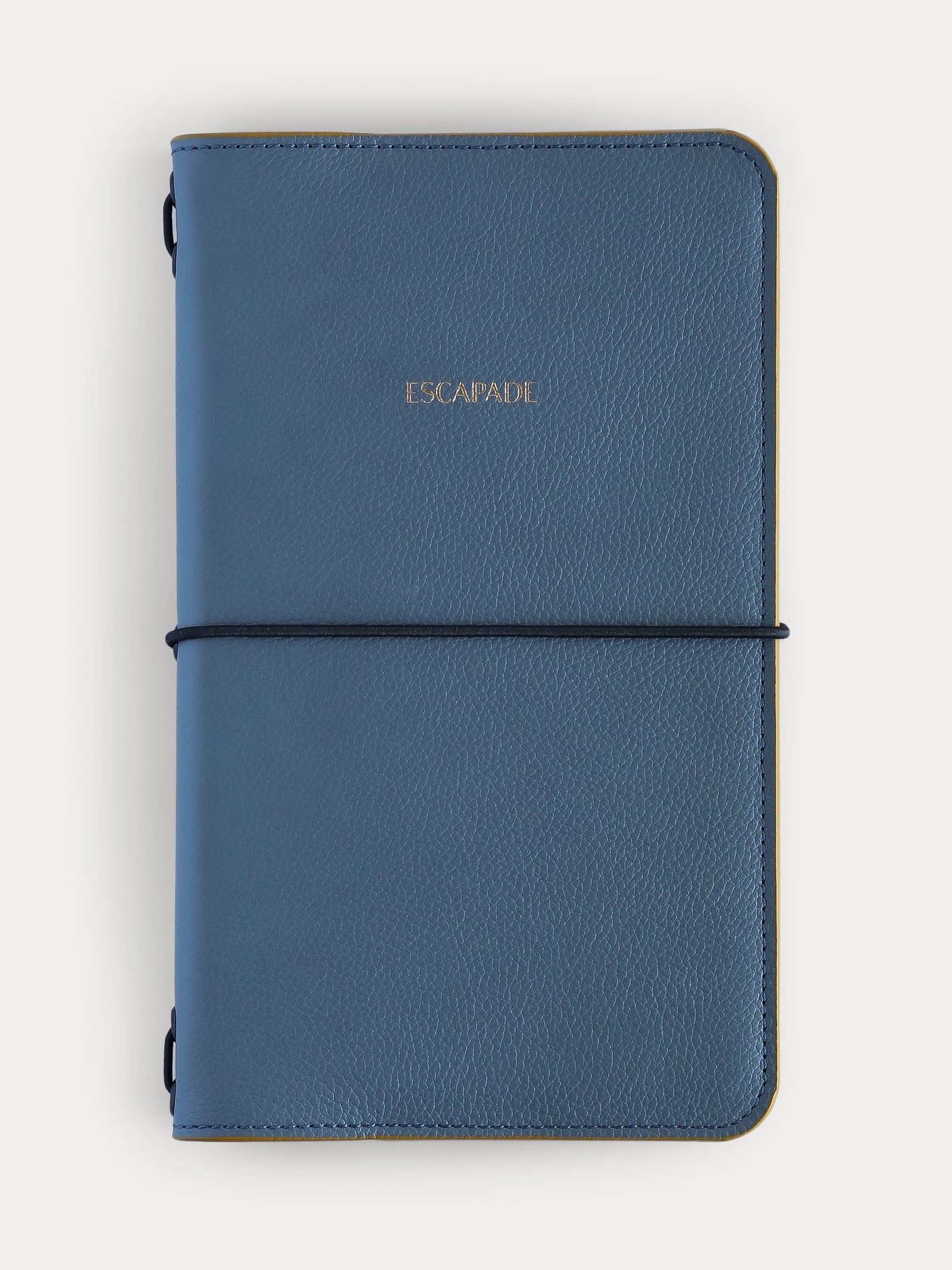 blue leather notebook