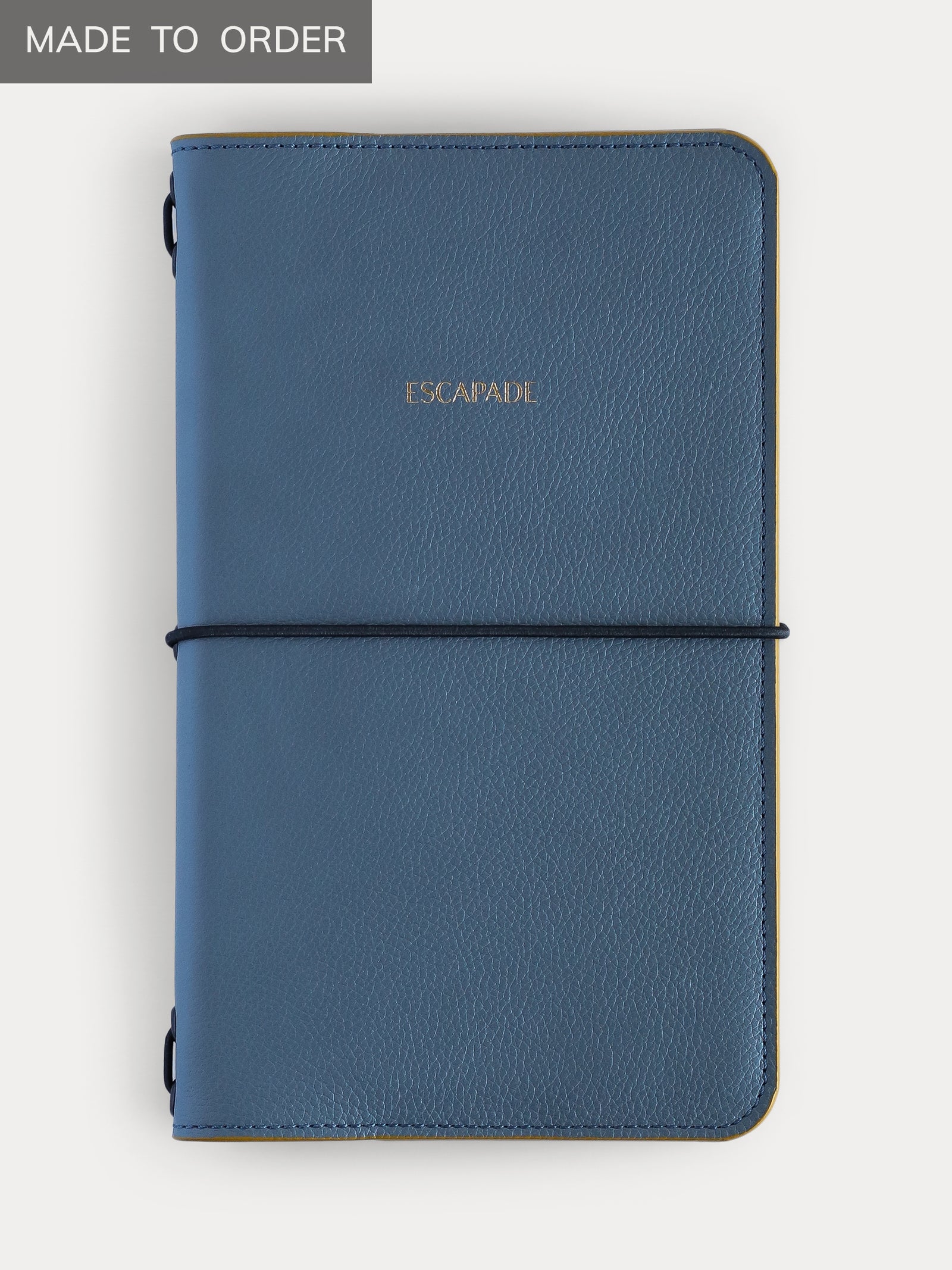 blue leather notebook