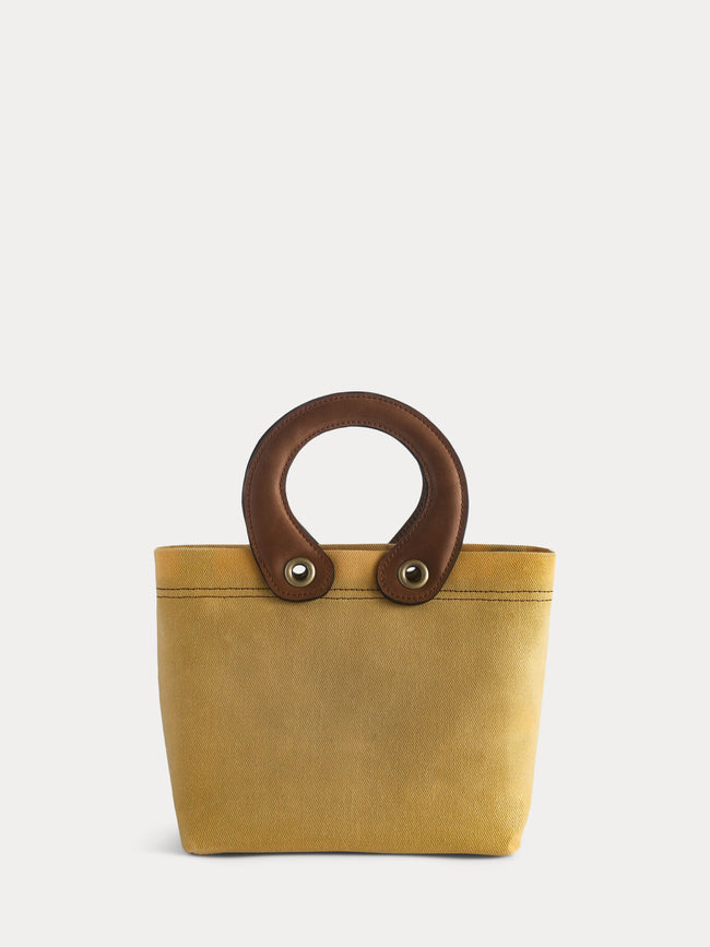 yellow canvas mini tote bag
