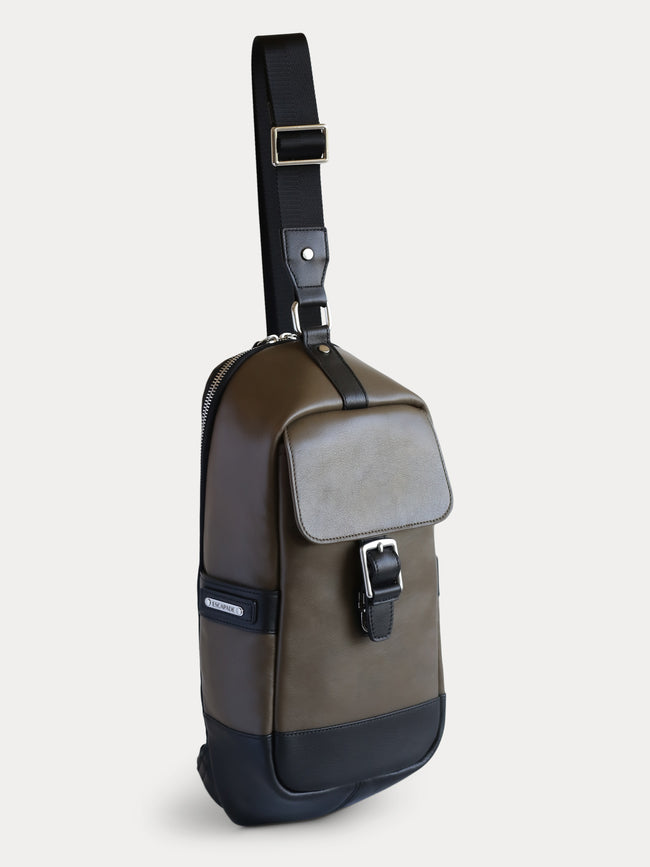 Sling leather backpack