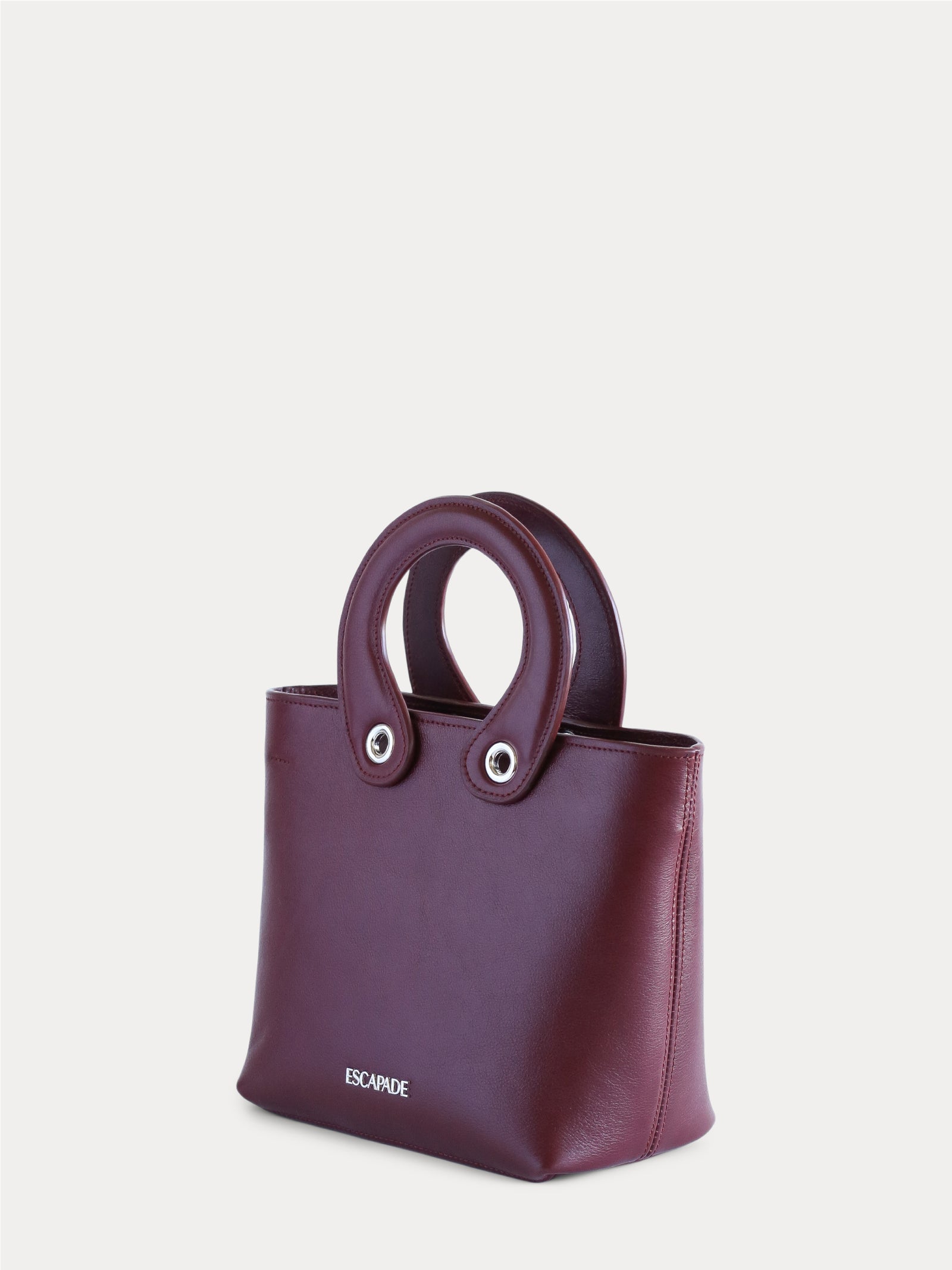 handmade burgundy leather bag for woman