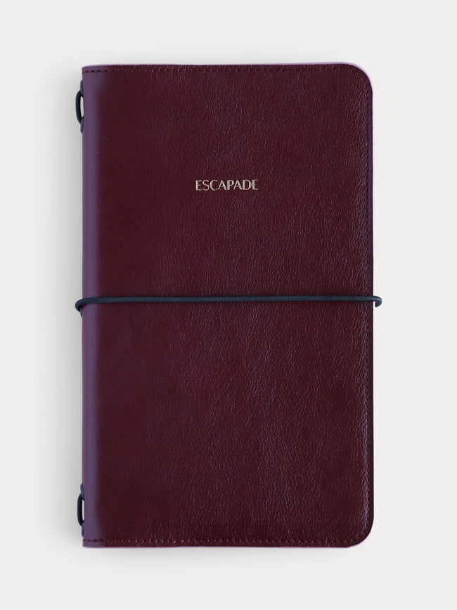 burgundy leather notebook