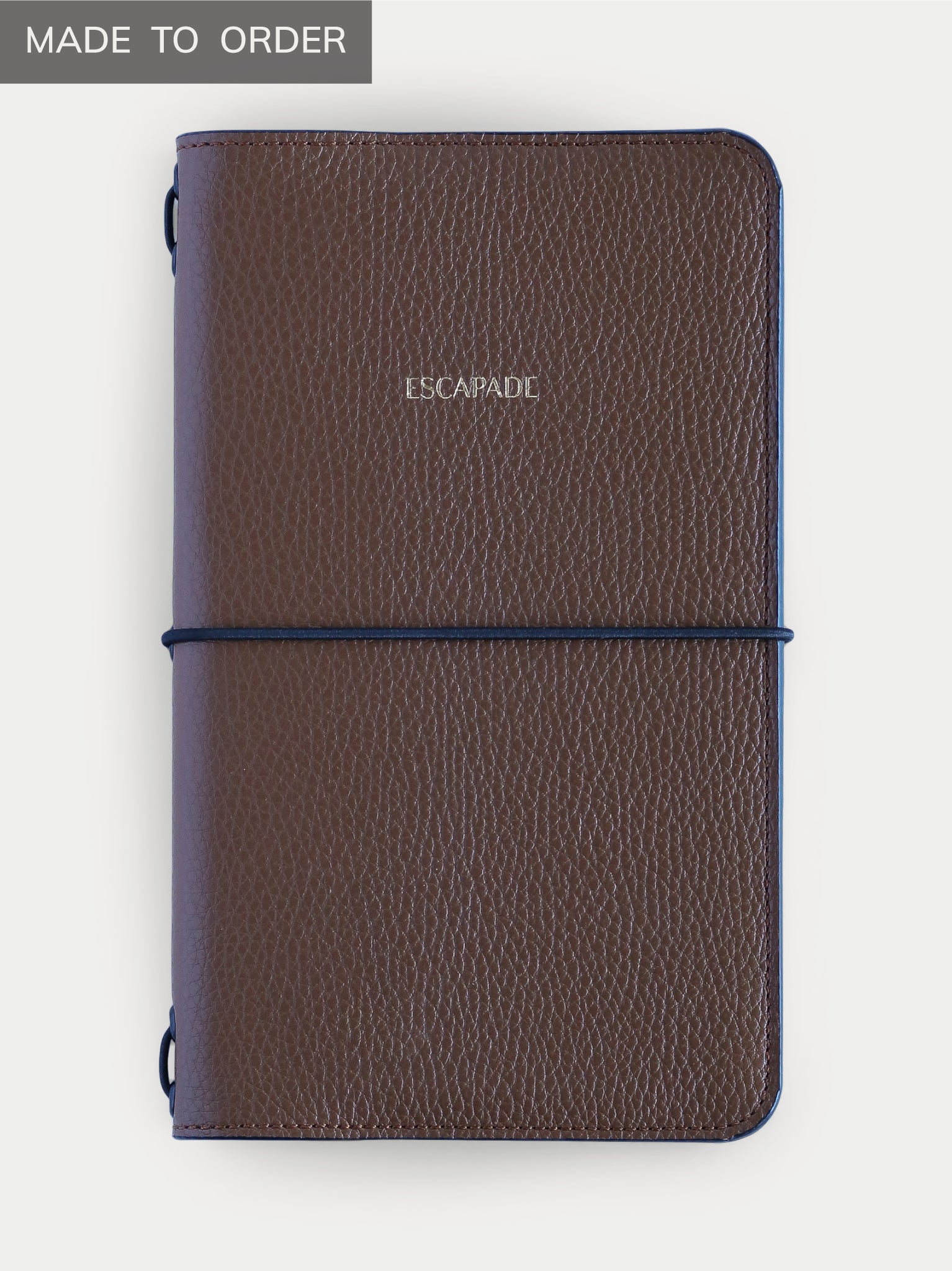 handmade dark brown leather notebook